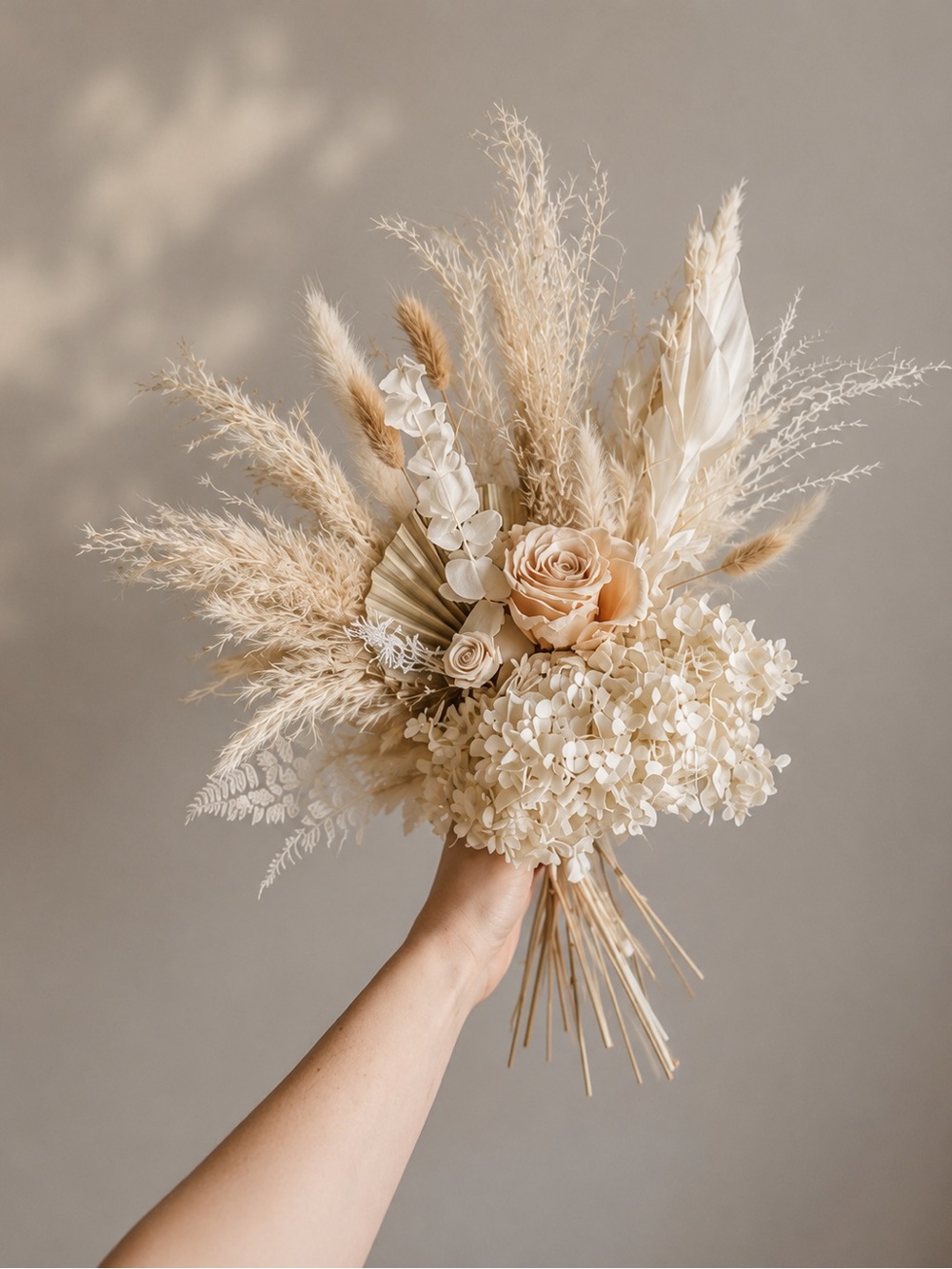 Home Accents Neutral Dried Floral Bouquet in Beige and Cream arrangement